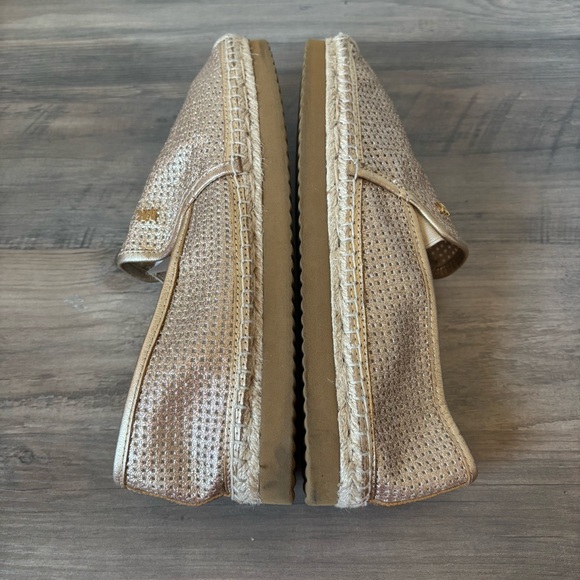 Michael Kors Gold Glitter Espadrilles Flats Size 8.5 - Picture 12 of 14